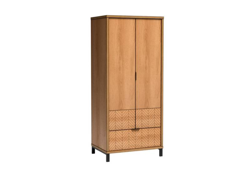 Beautysofa Kleiderschrank FUN F-1 60 cm - mit 2 Türen und 1 Schublade Einlegeböden, Kleiderstange & optionalen 12 cm Metallfüßen von Beautysofa