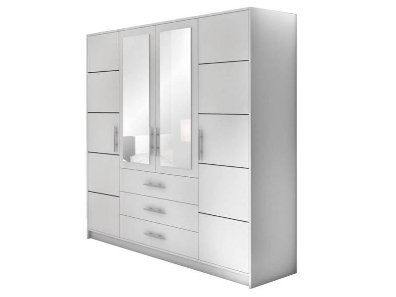 Beautysofa Kleiderschrank Kleiderschrank mit 4 türen BALI D4 Garderobenschrank mit Spiegel von Beautysofa