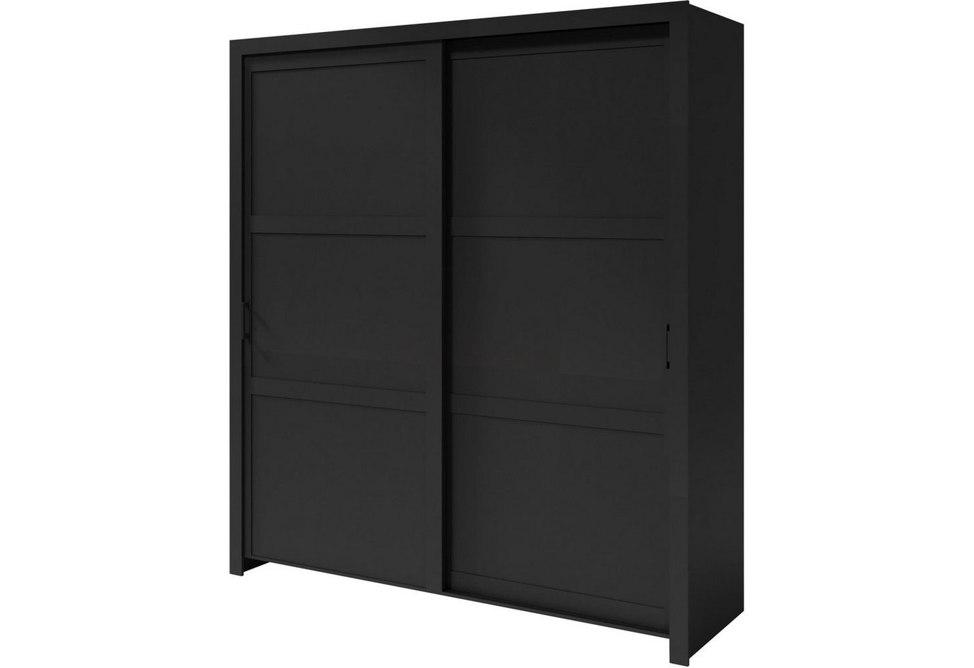 Beautysofa Kleiderschrank Moderner stilvoller Kleiderschrank mit Stuck FRAMA (weiß/schwarz) B:185/255/H:206/T:60cm von Beautysofa