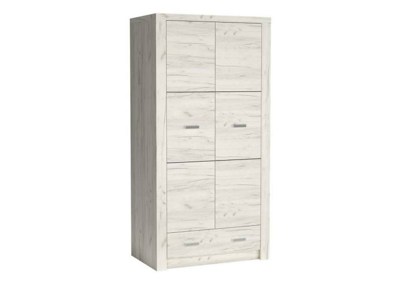 Beautysofa Kleiderschrank POLIS I-1 – 2-türiger Schrank mit tiefer Schublade und wählbarer Innenausstattung von Beautysofa