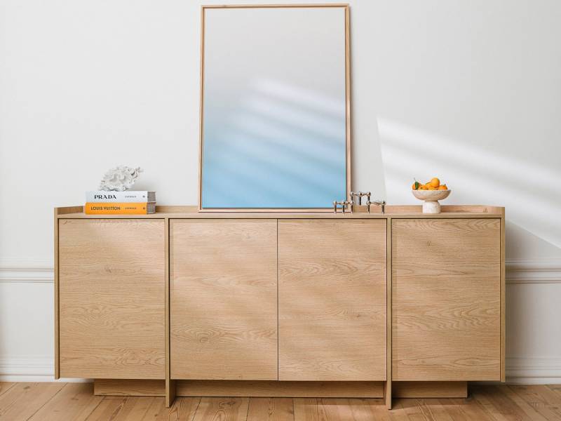 Beautysofa Kommode JUNI mit 4 Türen (Push-to-Open-Funktion, im Japandi-Stil), Breite: 200 cm von Beautysofa