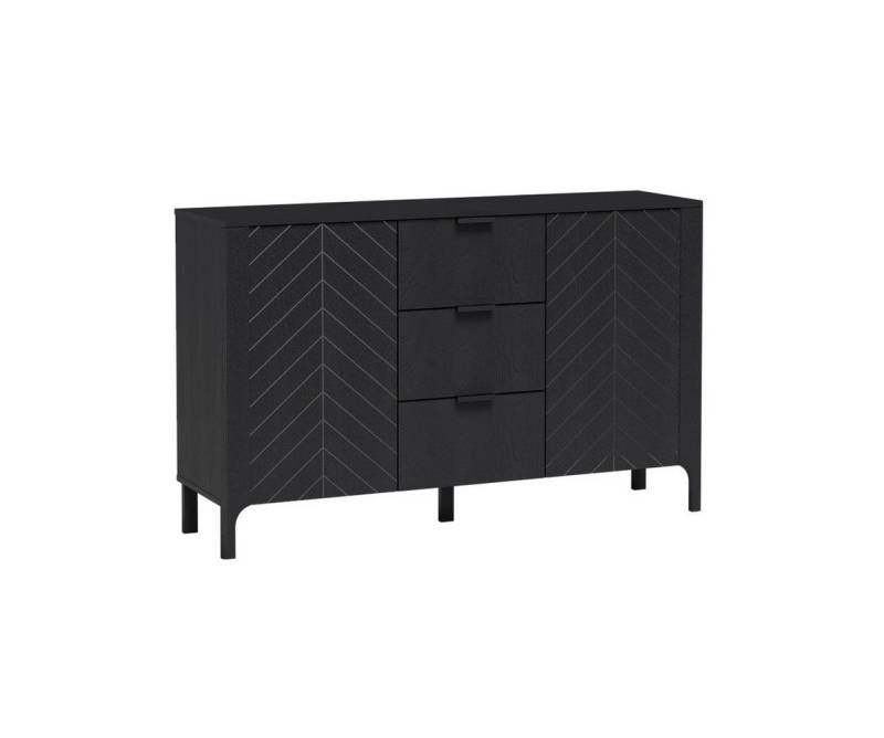 Beautysofa Kommode LUME MM-1 mit 3 Schubladen und 2 Türen und Fischgrätenmuster, Push-to-Open und Soft-Close, grifflos von Beautysofa