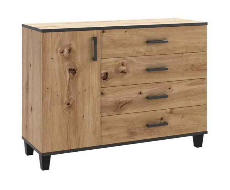 Beautysofa Kommode P2 (Sideboard mit Tür), inklusive 4x Schubladen, aus laminierten Platte, loft / rustikal Stil von Beautysofa