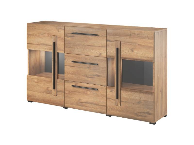 Beautysofa Kommode mit zwei Türen TULSA (Gehärtetes Displayglas, mit Einlegeböden, Modernes Design), zeitloser Stil, geräumige Regale von Beautysofa