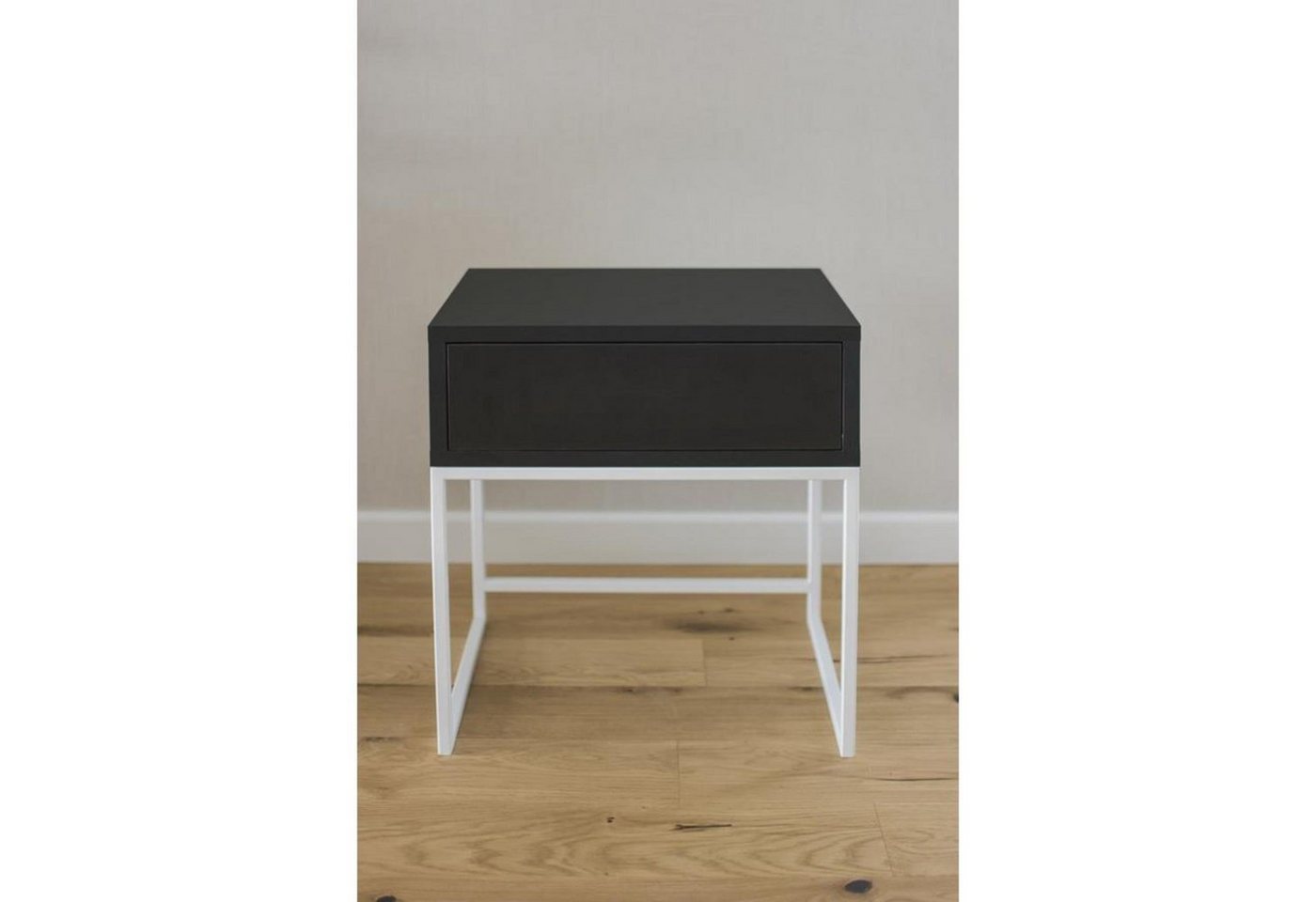 Beautysofa Nachttisch Kerry (Metallgestell, Holztischplatte), modernes Tisch mit Schublade 45x50x35 cm (BxHxT) von Beautysofa