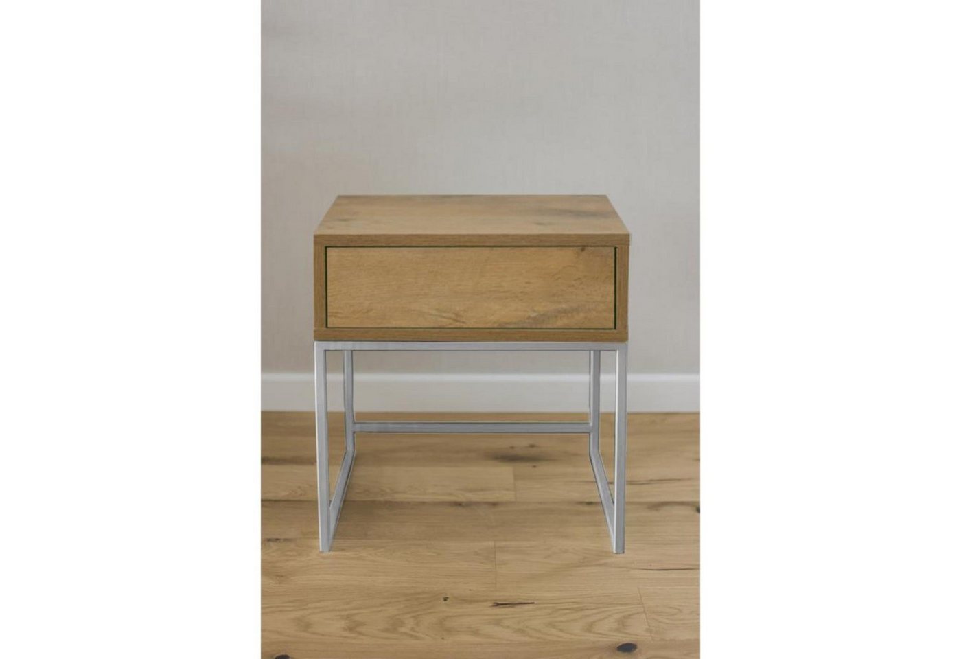 Beautysofa Nachttisch Kerry (Metallgestell, Holztischplatte), modernes Tisch mit Schublade 45x50x35 cm (BxHxT) von Beautysofa