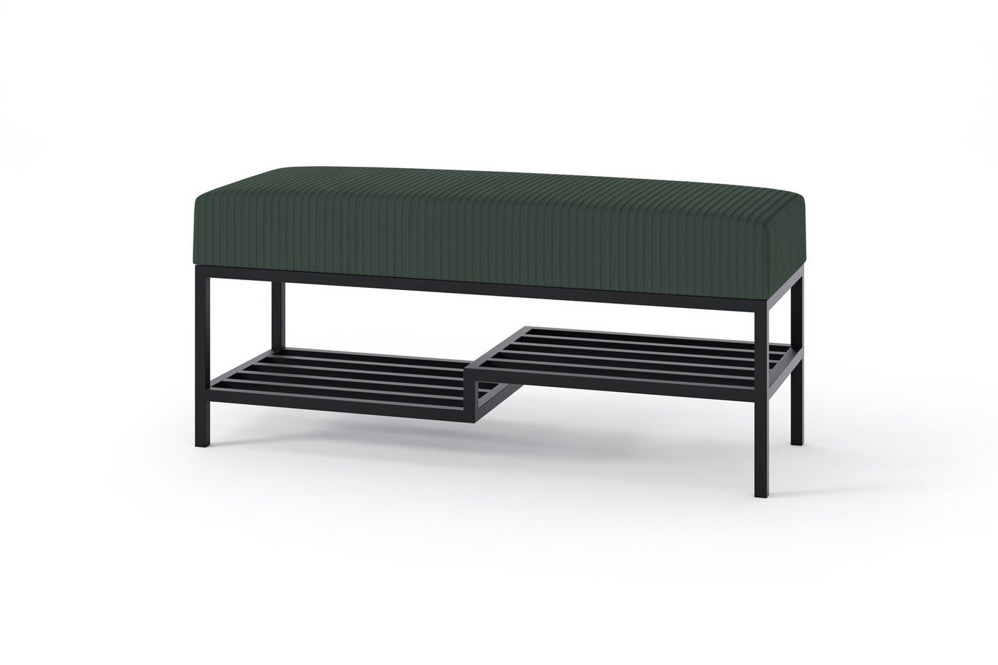 Beautysofa Polsterbank Moderne, modische elegante Bank mit Schuhregal SHELF (B:80/100/H:45/T:35cm), Metallbasis in den Farben: weiß,schwarz,gold von Beautysofa