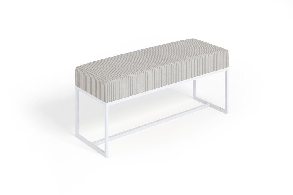 Beautysofa Polsterbank Polsterbank INFERNO/ Velours in gestreiften (Breite 80 / 90 / 100 / 110 cm), mit Metallgestell in Goldenfarbig / Chrom / Weiß / Schwarz von Beautysofa