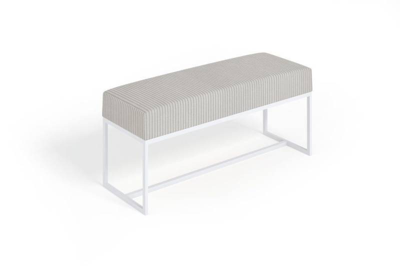 Beautysofa Polsterbank Polsterbank INFERNO/ Velours in gestreiften (Breite 80 / 90 / 100 / 110 cm), mit Metallgestell in Goldenfarbig / Chrom / Weiß / Schwarz von Beautysofa