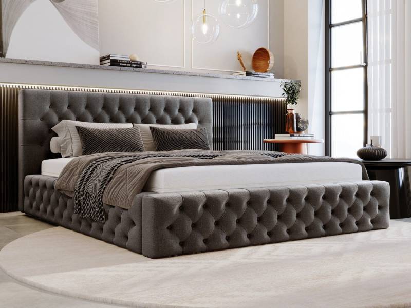 Beautysofa Polsterbett BALI (3 Größen zur Auswahl: 140/160/180 x 200 cm), mit Bettkasten von Beautysofa