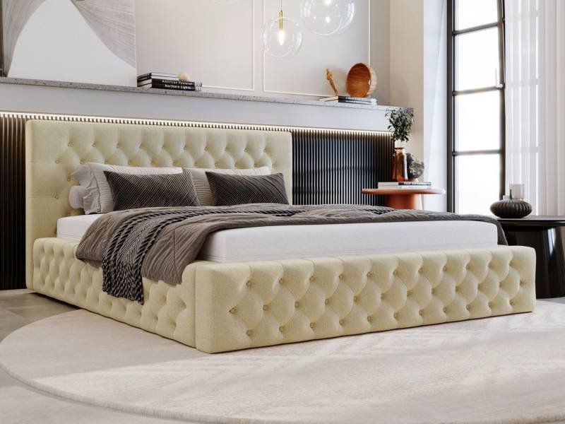 Beautysofa Polsterbett BALI (3 Größen zur Auswahl: 140/160/180 x 200 cm), mit Bettkasten von Beautysofa