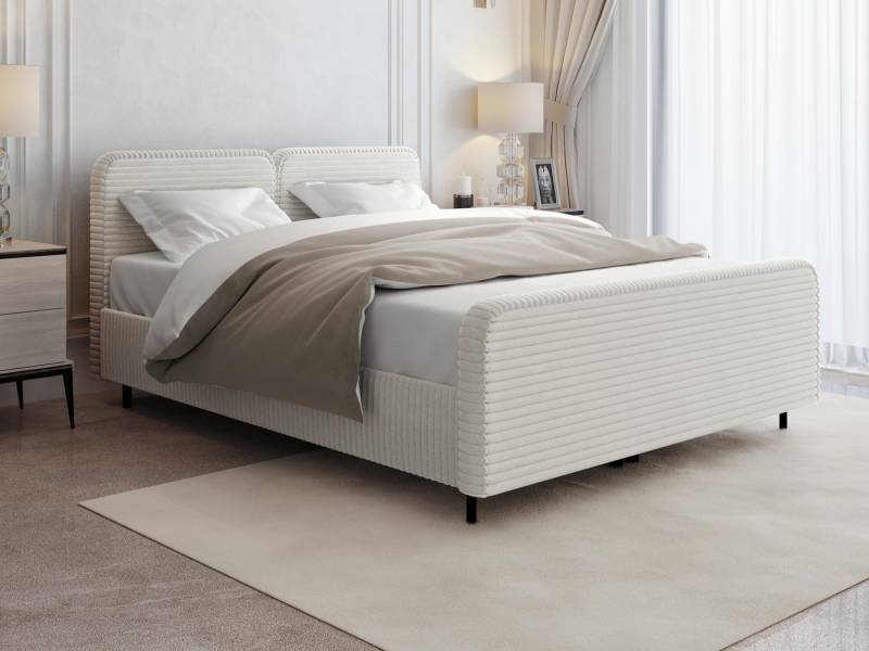 Beautysofa Polsterbett LEA mit Bettkasten – wählbar mit oder ohne Matratze, modernes Stauraumbett mit Gaslift, Fußteil & Rippstoff TILIA von Beautysofa
