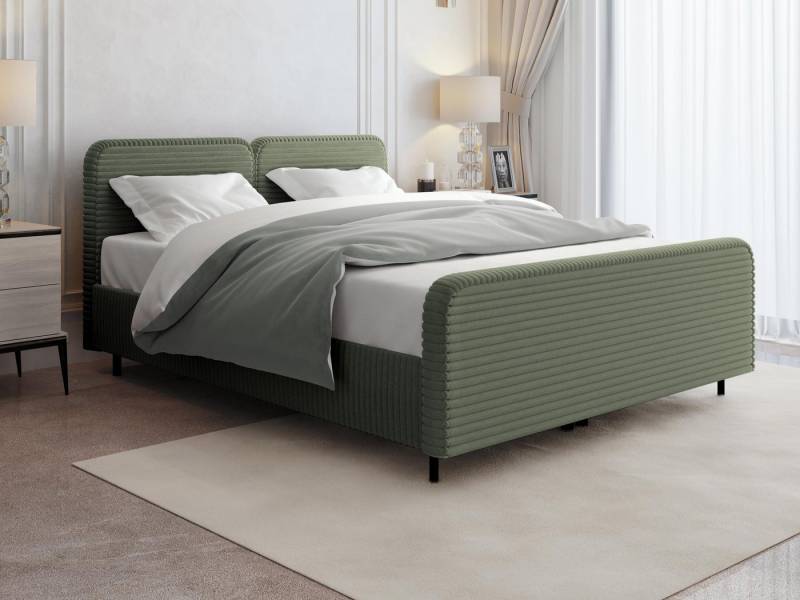 Beautysofa Polsterbett LEA mit Bettkasten – wählbar mit oder ohne Matratze, modernes Stauraumbett mit Gaslift, Fußteil & Rippstoff TILIA von Beautysofa