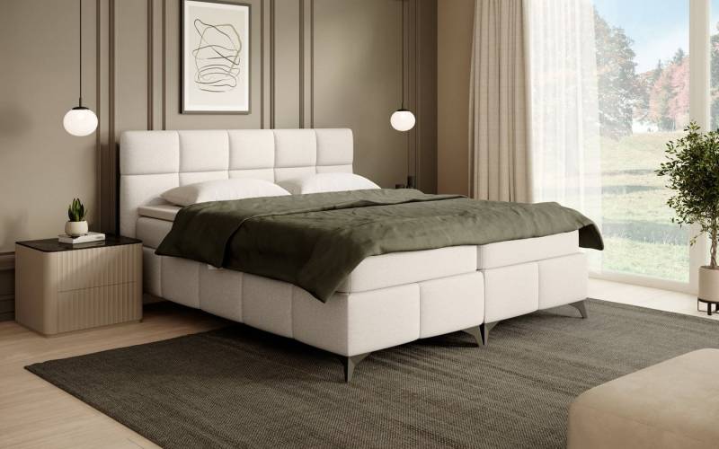 Beautysofa Polsterbett mit Bettkasten SOLIDO (ink. Federkernmatratze, Topper, Bettkasten), inklusive Federkernmatratze, mit Topper, zwei Bettkasten von Beautysofa