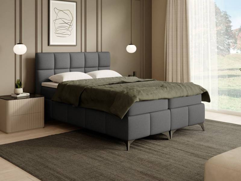 Beautysofa Polsterbett mit Bettkasten SOLIDO (ink. Federkernmatratze, Topper, Bettkasten), inklusive Federkernmatratze, mit Topper, zwei Bettkasten von Beautysofa