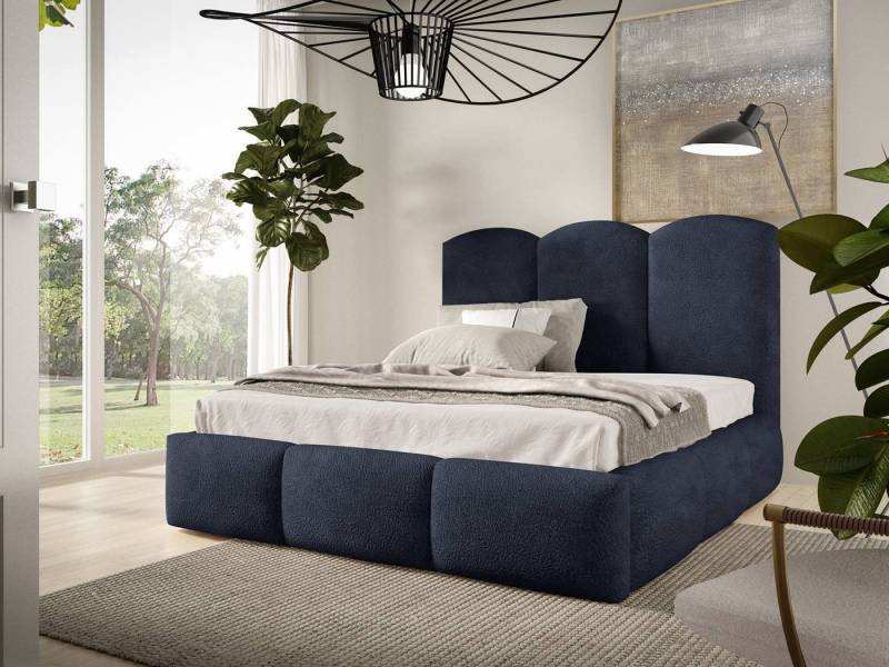 Beautysofa Polsterbett ohne Matratze BERO mit Bettkasten aus Bouclé-Stoff, Stauraumbett mit Gaslift, gepolstertes Kopfteil, Lattenrost von Beautysofa