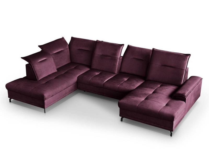 Beautysofa Polsterecke Bruno U, U-Form Polsterecke XXL, Sitztiefenverstellung, verstellbaren Kopfstützen von Beautysofa