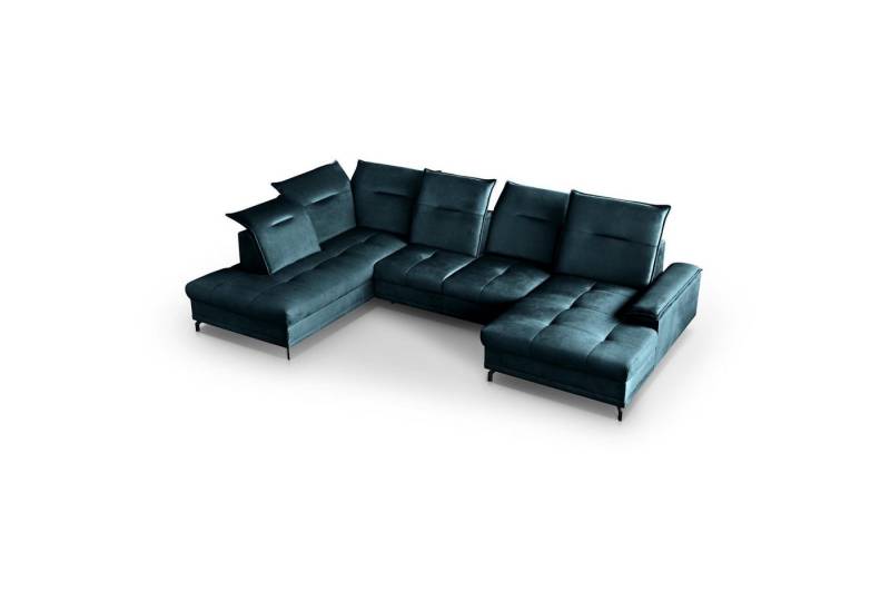 Beautysofa Polsterecke Bruno U, U-Form Polsterecke XXL, Sitztiefenverstellung, verstellbaren Kopfstützen von Beautysofa