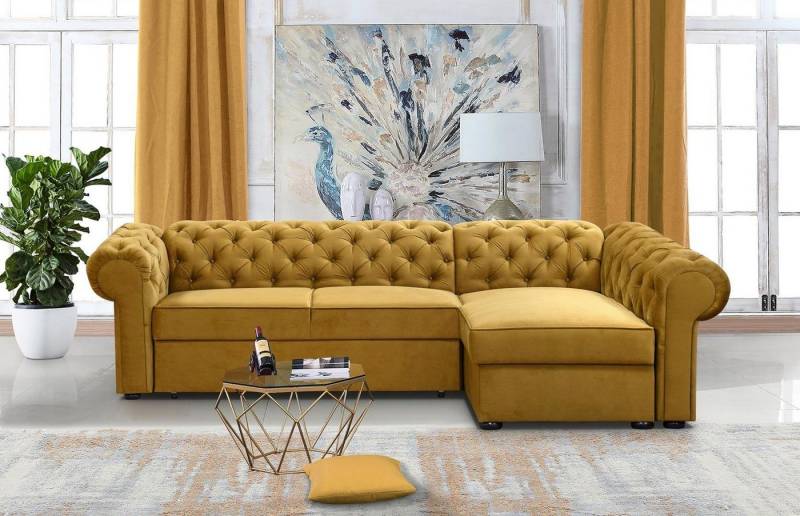 Beautysofa Polsterecke Chester L, L-Form Ecksofa aus Velour, Ottomane rechts oder links montierbar Beautysofa Polsterecke Chester L, L-Form Ecksofa aus Velour, Ottomane rechts oder links montierbar von Beautysofa