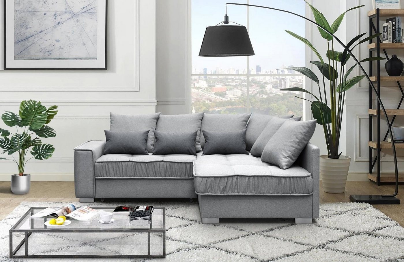 Beautysofa Polsterecke Modern Eckcouch Couch Ralf mit Bettkasten und Schlaffunktion Sofa von Beautysofa