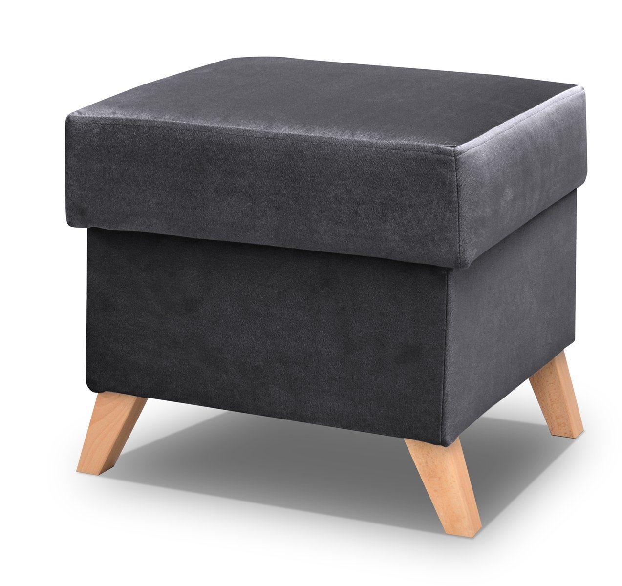 Beautysofa Polsterecke Skandinavisches Set VINCI - Ecksofa, Sessel oder Puff zur Auswahl, - nur Puff, Wellenfedern, Holzbeine von Beautysofa