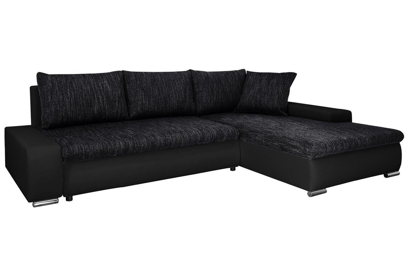 Beautysofa Polsterecke mit Schlaffunktion Teo L, L-Form Ecke Sofa Relaxcouch, Polsterecke mit Schlaffunktion Bettkasten, stilvoll Wohnzimmersofa aus Webstoff und Kunstleder von Beautysofa