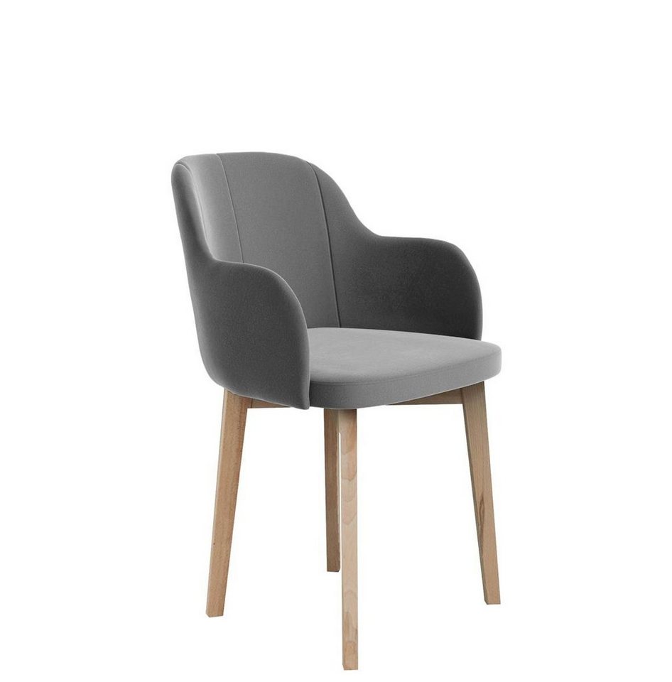 Beautysofa Polsterstuhl Relax (aus Veloursstoff), Stuhl für Wohnzimmer oder Büro, Relaxstuhl mit Holzbeine von Beautysofa