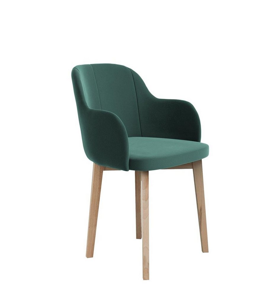 Beautysofa Polsterstuhl Relax (aus Veloursstoff), Stuhl für Wohnzimmer oder Büro, Relaxstuhl mit Holzbeine von Beautysofa