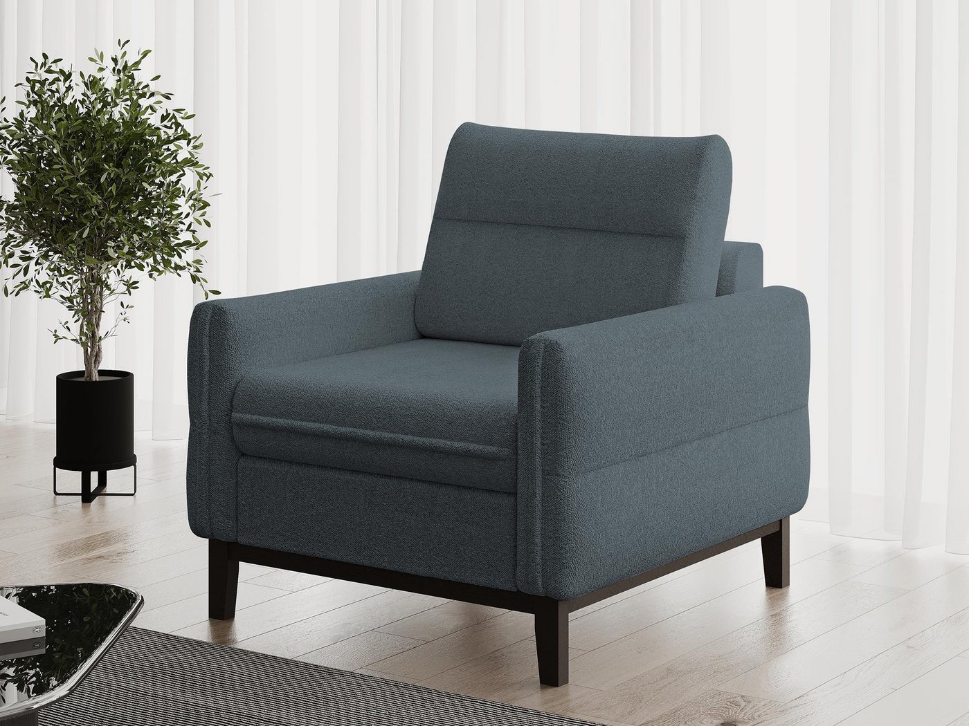 Beautysofa Relaxsessel Belweder (Wohnzimmersessel aus Velours, 94 x 95 x 94 (B x H x T), Velourstoff), Polstersessel im skandinavischen Stil von Beautysofa