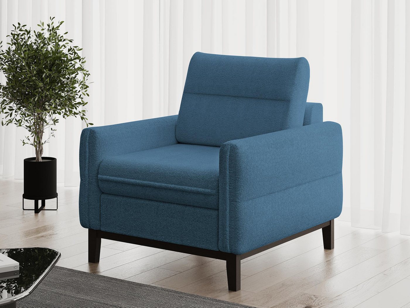 Beautysofa Relaxsessel Belweder (Wohnzimmersessel aus Velours, 94 x 95 x 94 (B x H x T), Velourstoff), Polstersessel im skandinavischen Stil von Beautysofa