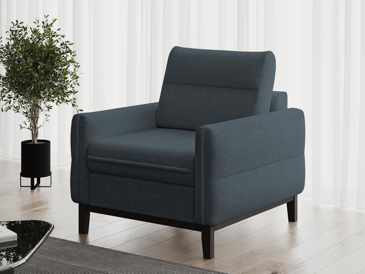 Beautysofa Relaxsessel Belweder (Wohnzimmersessel aus Velours, 94 x 95 x 94 (B x H x T), Velourstoff), Polstersessel im skandinavischen Stil von Beautysofa