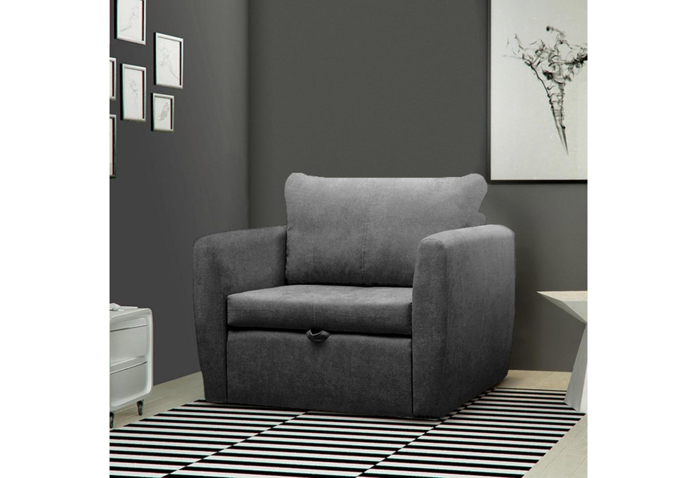 Beautysofa Relaxsessel Kamel (Modern 1-Sitzer Sofa, Wohnzimmersessel), mit Schlaffunktion, Bettkasten, Polstersessel von Beautysofa