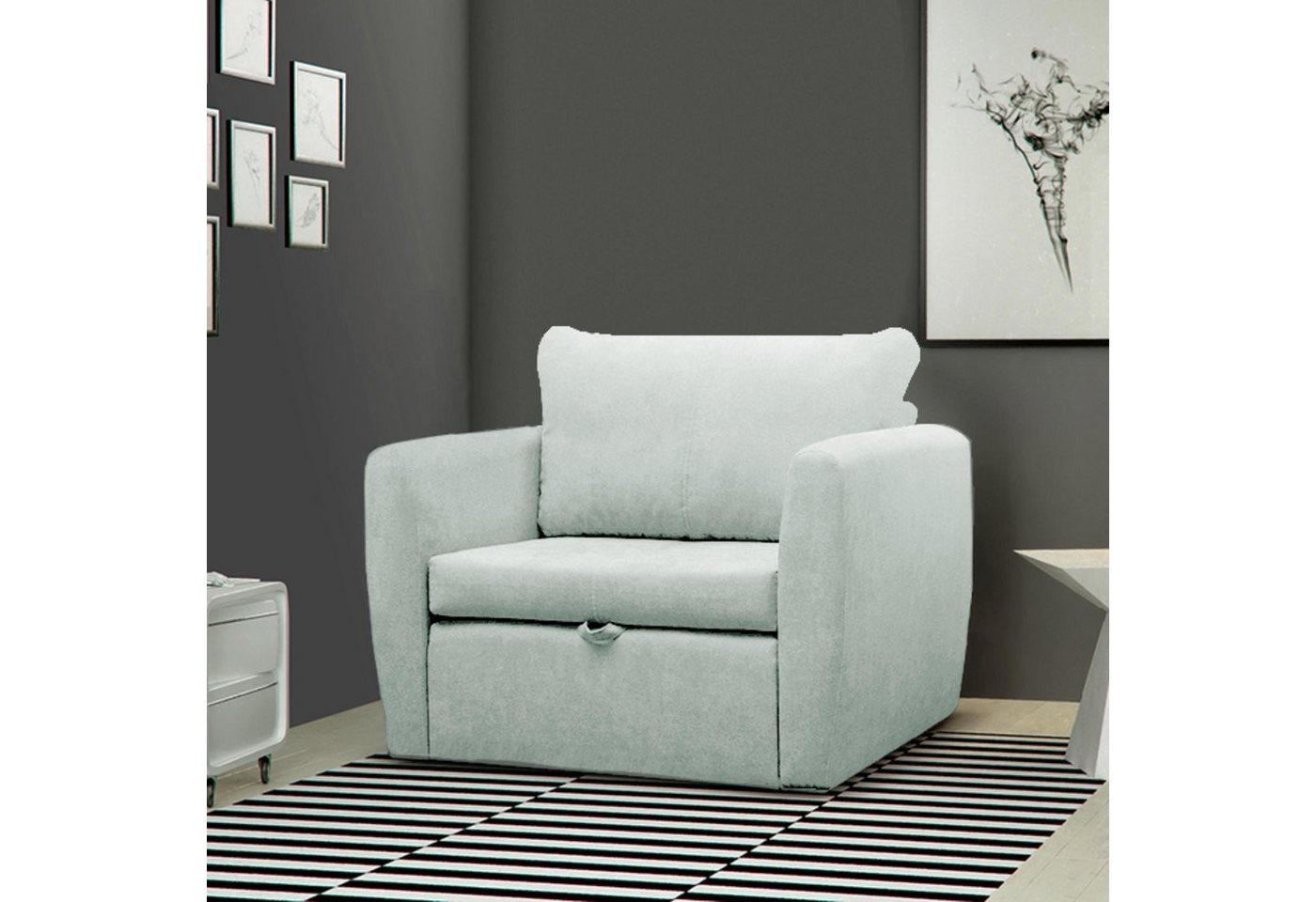 Beautysofa Relaxsessel Kamel (Modern 1-Sitzer Sofa, Wohnzimmersessel), mit Schlaffunktion, Bettkasten, Polstersessel von Beautysofa