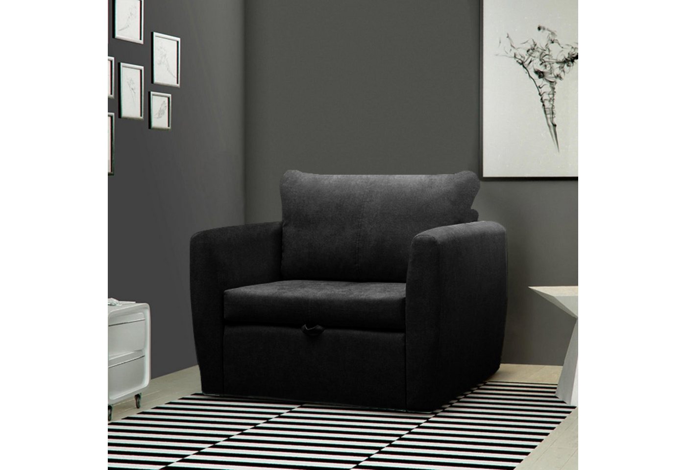 Beautysofa Relaxsessel Kamel (Modern 1-Sitzer Sofa, Wohnzimmersessel), mit Schlaffunktion, Bettkasten, Polstersessel von Beautysofa