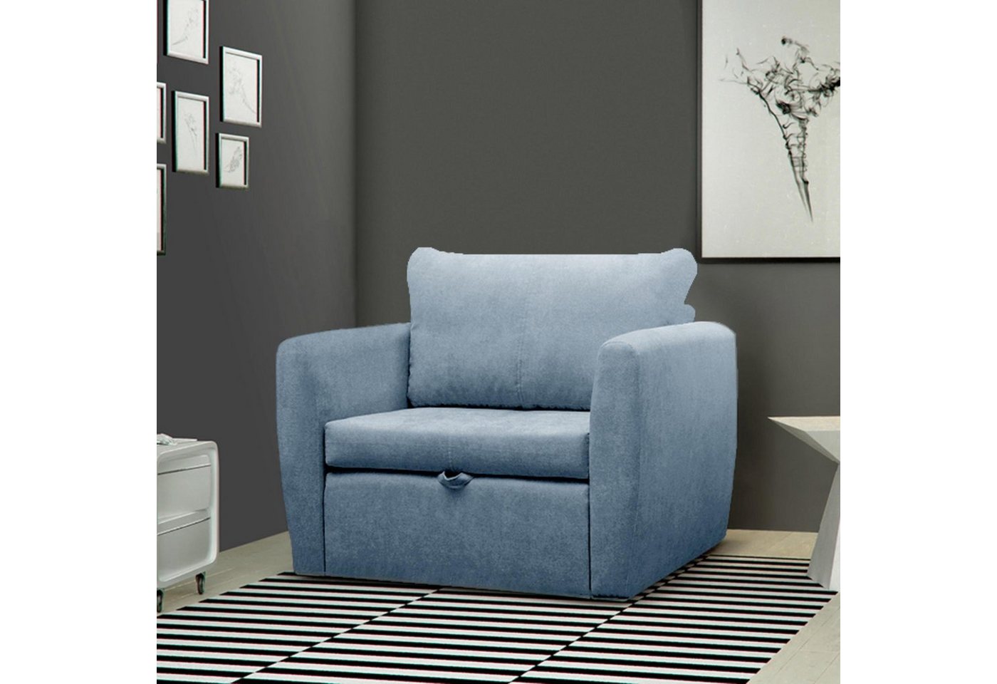 Beautysofa Relaxsessel Kamel (Modern 1-Sitzer Sofa, Wohnzimmersessel), mit Schlaffunktion, Bettkasten, Polstersessel von Beautysofa