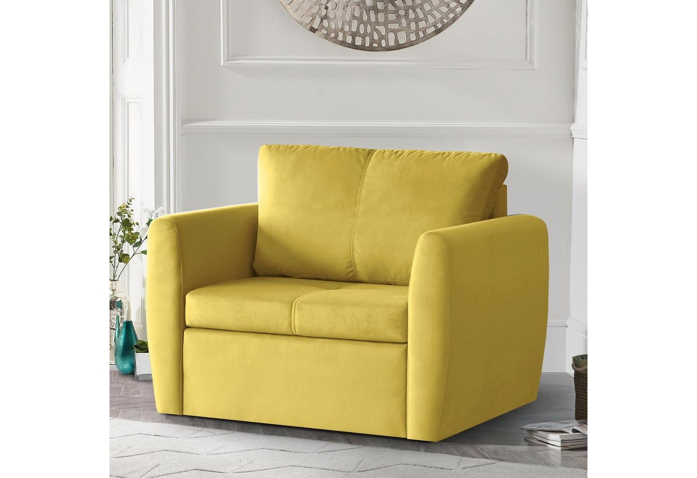 Beautysofa Relaxsessel Kamel (im modernes Design), Sessel mit Bettkasten und Schlaffunktion, Polstersessel aus Velours von Beautysofa