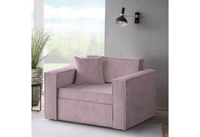 Beautysofa Schlafsofa Dave, mit Relaxfunktion, Bettkasten, modernes Einzelsofa aus Cordstoff, 117 cm Relaxsofa für Wohnzimmer von Beautysofa