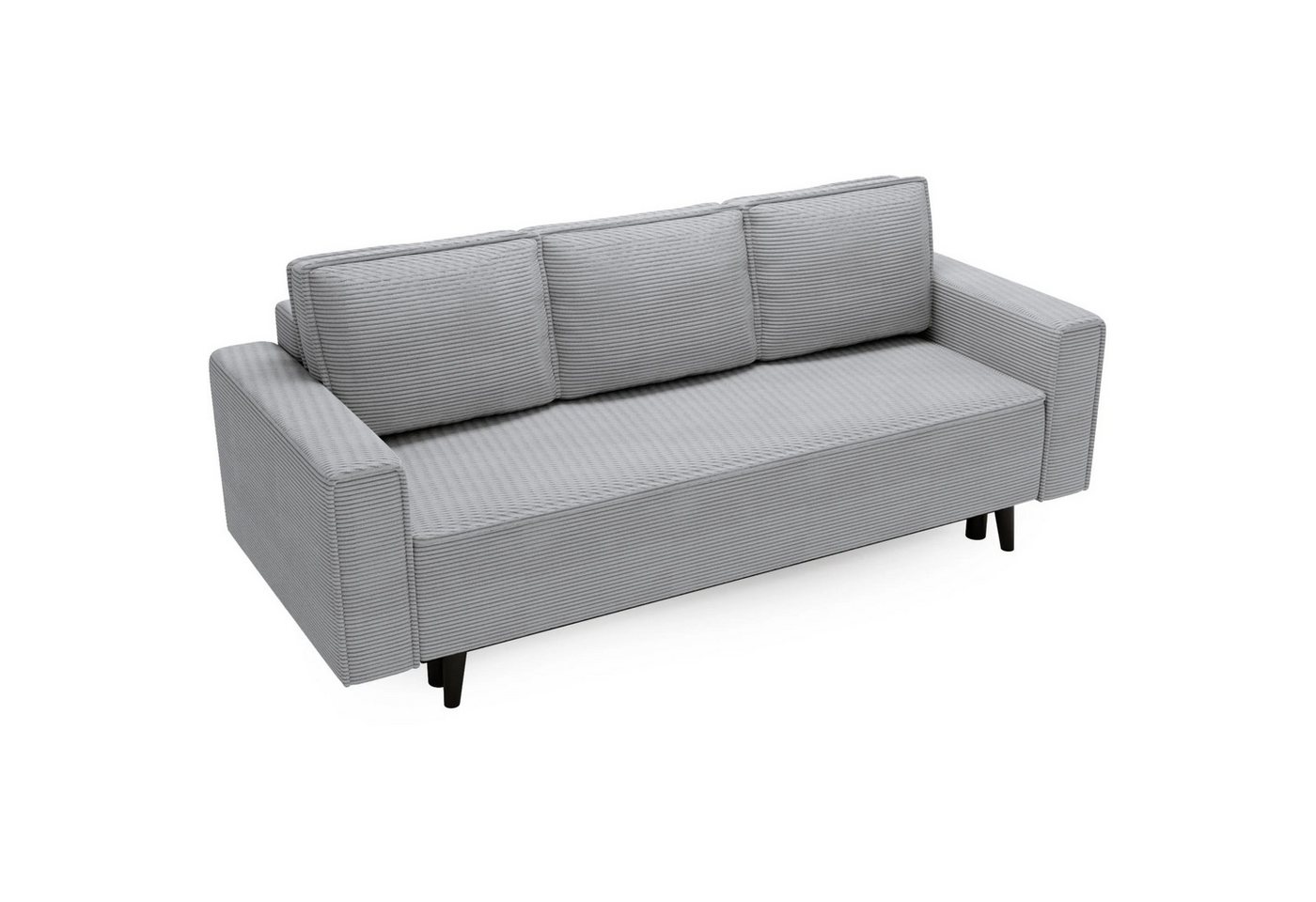 Beautysofa Schlafsofa Monte, stilvoll Polstersofa, mit Relaxfunktion, Cord-Bezug, Bettkasten, 225x95 cm von Beautysofa