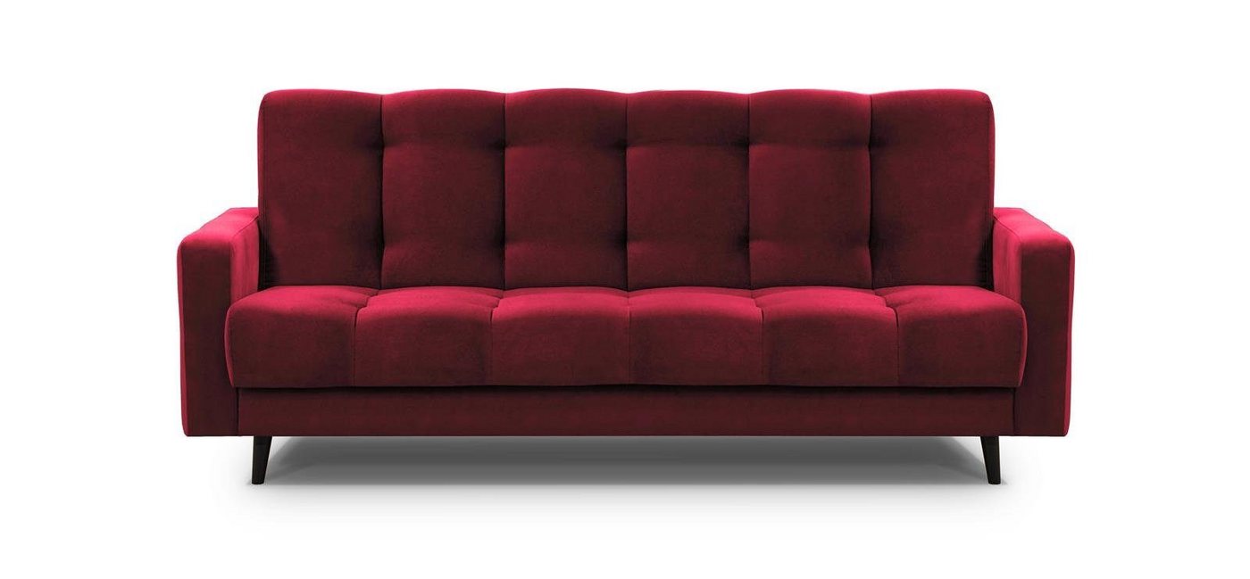 Beautysofa Schlafsofa Nancy BIS, mit Relaxfunktion, Bettkasten, Sofa mit Holzbeine, Velours-Bezug von Beautysofa