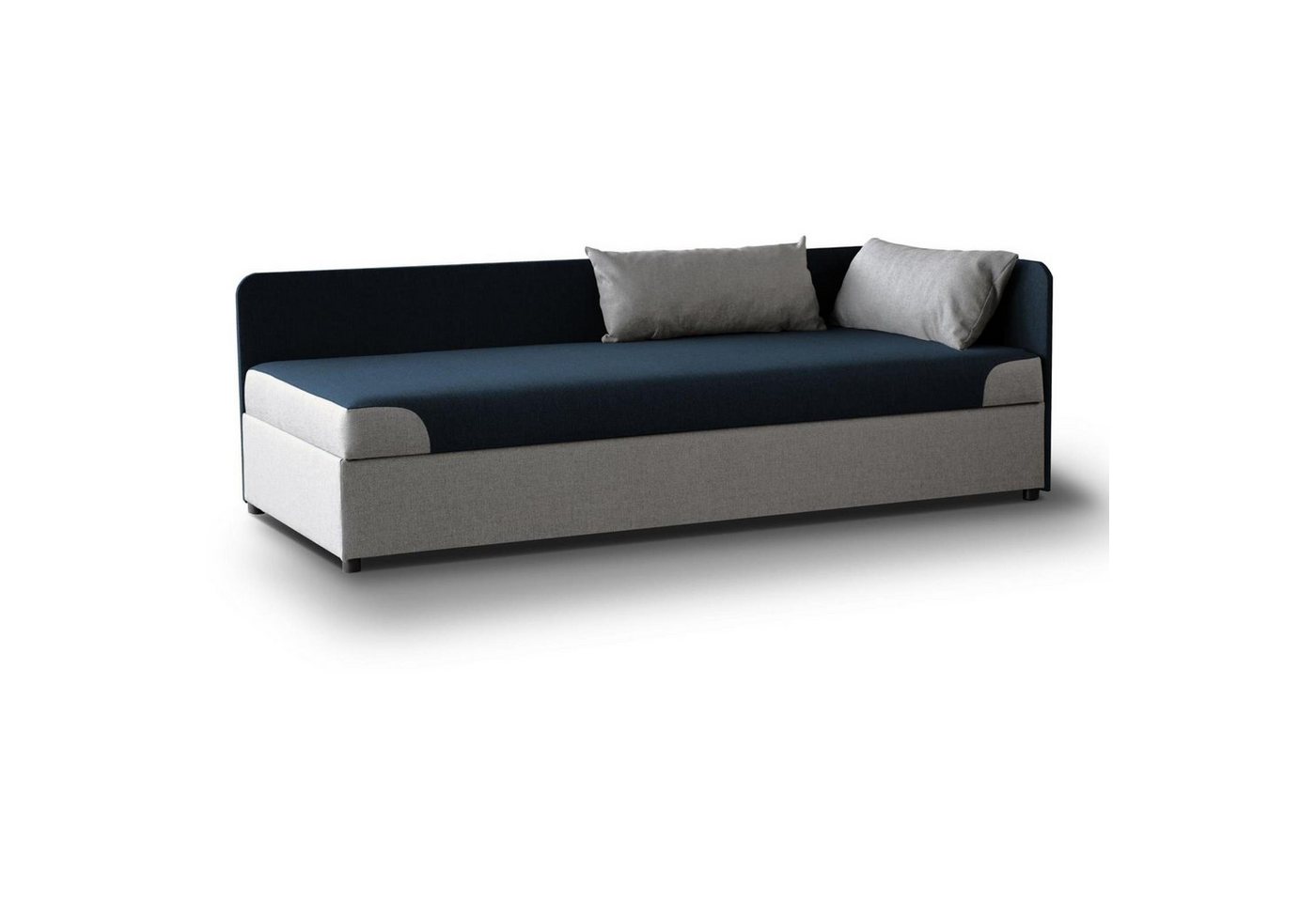 Beautysofa Schlafsofa Nelson, 90 x 200 cm Einzelsofa aus Struktur-Bezug, mit Relaxfunktion, mit Bettkasten, links oder rechts von Beautysofa