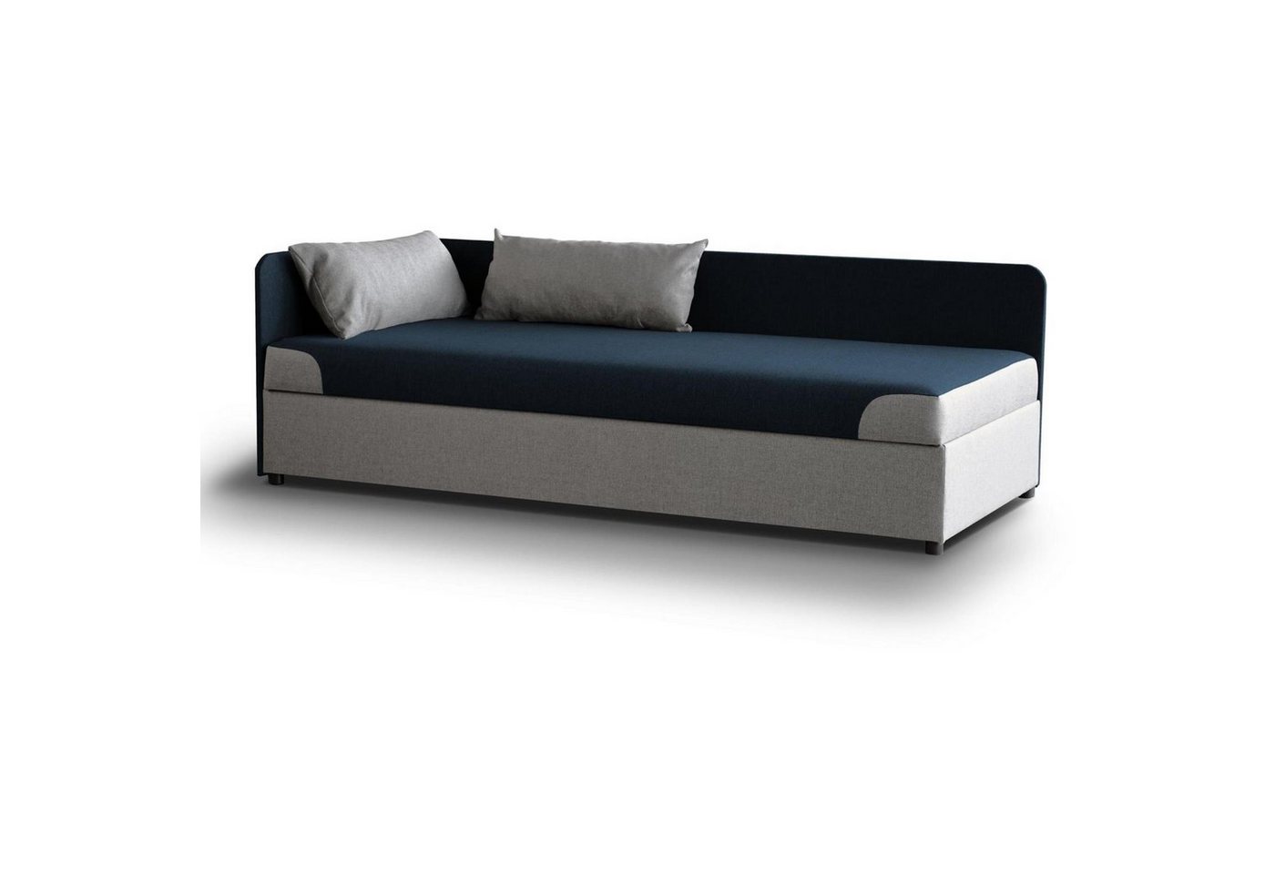 Beautysofa Schlafsofa Nelson, 90 x 200 cm Einzelsofa aus Struktur-Bezug, mit Relaxfunktion, mit Bettkasten, links oder rechts von Beautysofa