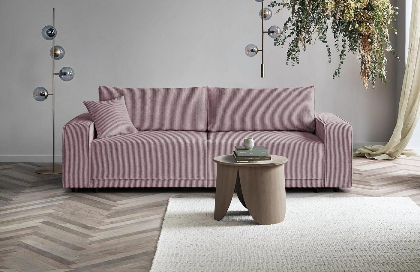 Beautysofa Schlafsofa PRIMO, modernes Design Sofa, Wellenfedern, Schlaffunktion, Bettkasten, breite Armlehnen von Beautysofa