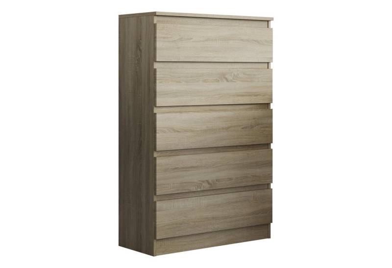 Beautysofa Schubkastenkommode Aura I (Eiche Sonoma / Weiß, modernes Design), 70 cm breit Kommode mit 5x Schubladen von Beautysofa