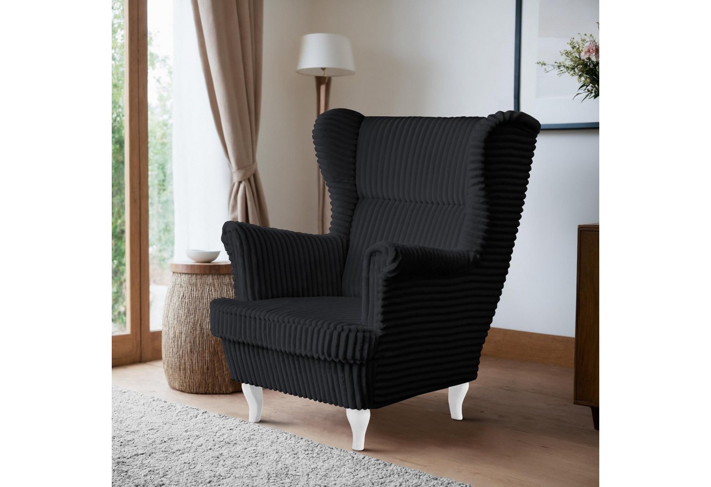 Beautysofa Sessel Moderner, bequemer, weicher, eleganter Sessel FELIX (Holzbeine, Farbe: Buche, Weiß oder Wenge – Ihre Wahl) von Beautysofa