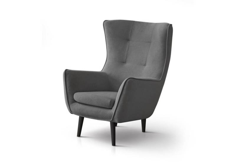 Beautysofa Sessel Moderner, stilvoller, sehr bequemer Hochstuhl Louis (B:82/H:107/T:93cm) von Beautysofa