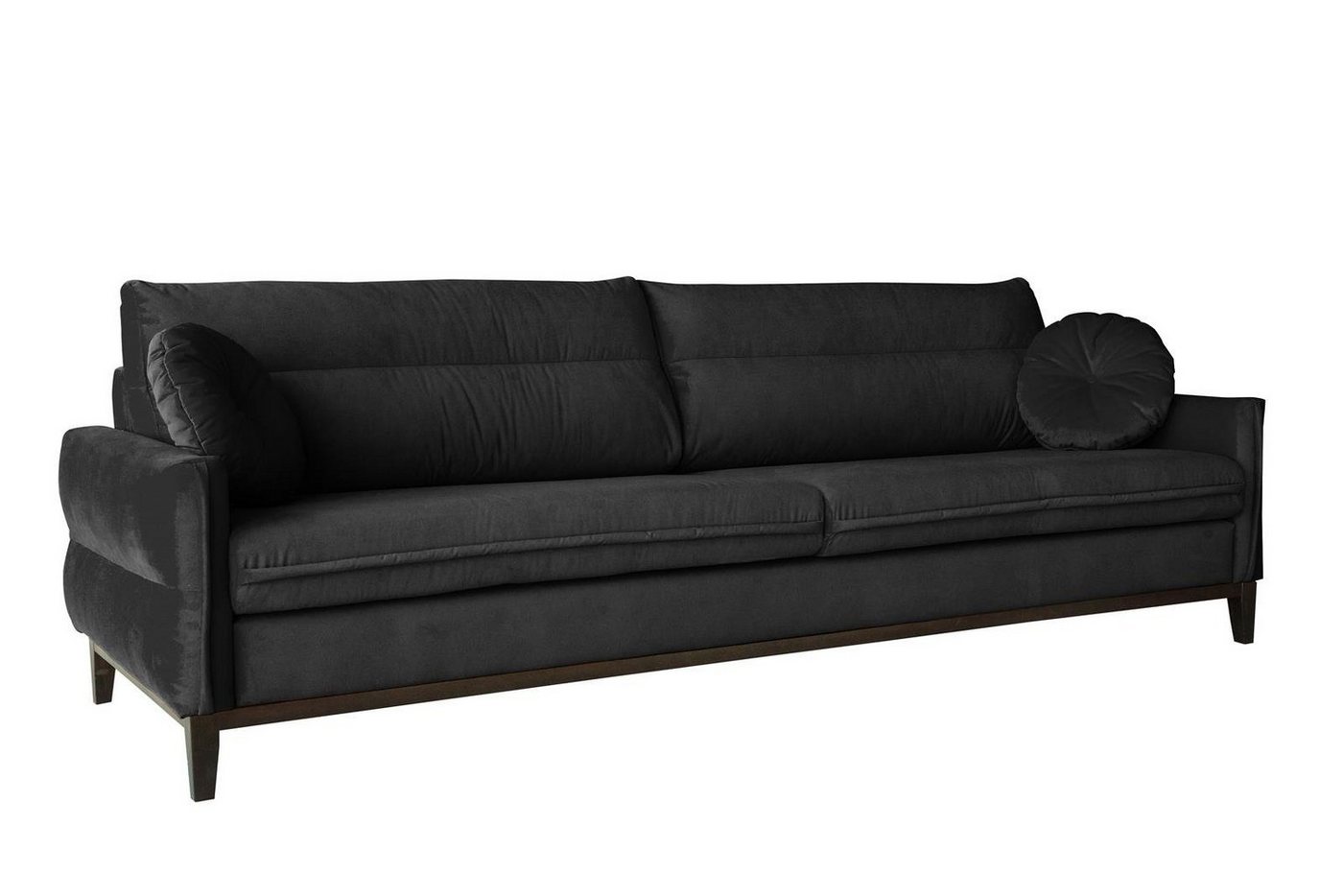 Beautysofa Sofa Belweder, 268 cm breite, Polstercouch für Wohnzimmer, 3-Sitzer Sofa aus Velourstoff, Dreisitzer im skandinavisches Stil von Beautysofa