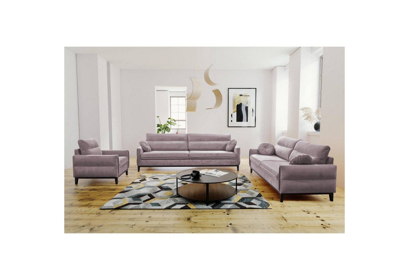 Beautysofa Sofa Belweder, Couchgarnitur 321 Möbelset, Sofa 3-Sizter 2-Sizter Sessel Polstergarnitur von Beautysofa