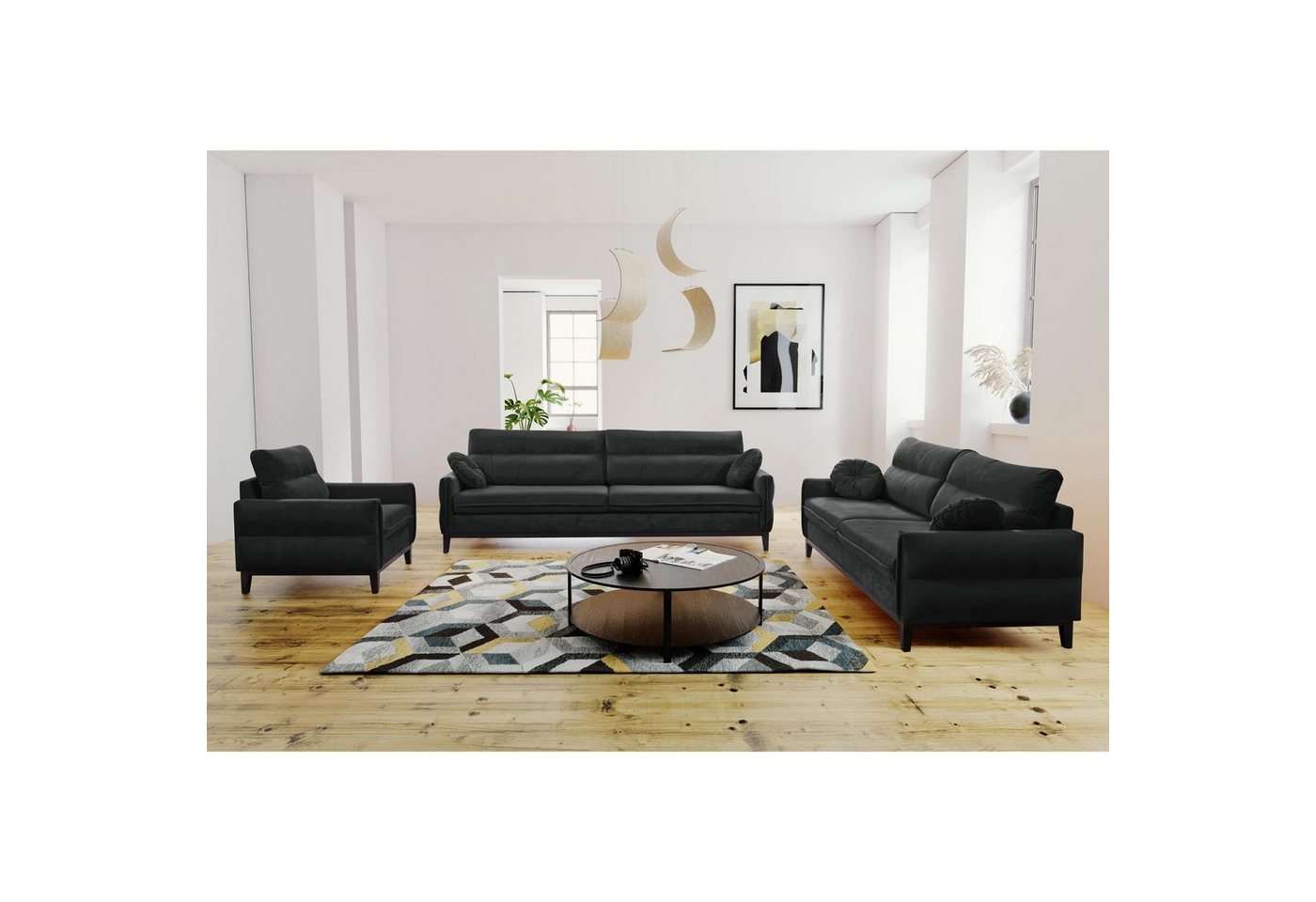 Beautysofa Sofa Belweder, Couchgarnitur 321 Möbelset, Sofa 3-Sizter 2-Sizter Sessel Polstergarnitur von Beautysofa