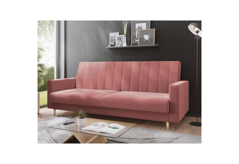 Beautysofa Sofa PAROS, Dreisitzer, mit Schlaffunktion, B:214/H:90/T:86cm, mit Bettkasten, Polstersofa, große Auswahl an Farbvarianten, mit Relaxfunktion von Beautysofa