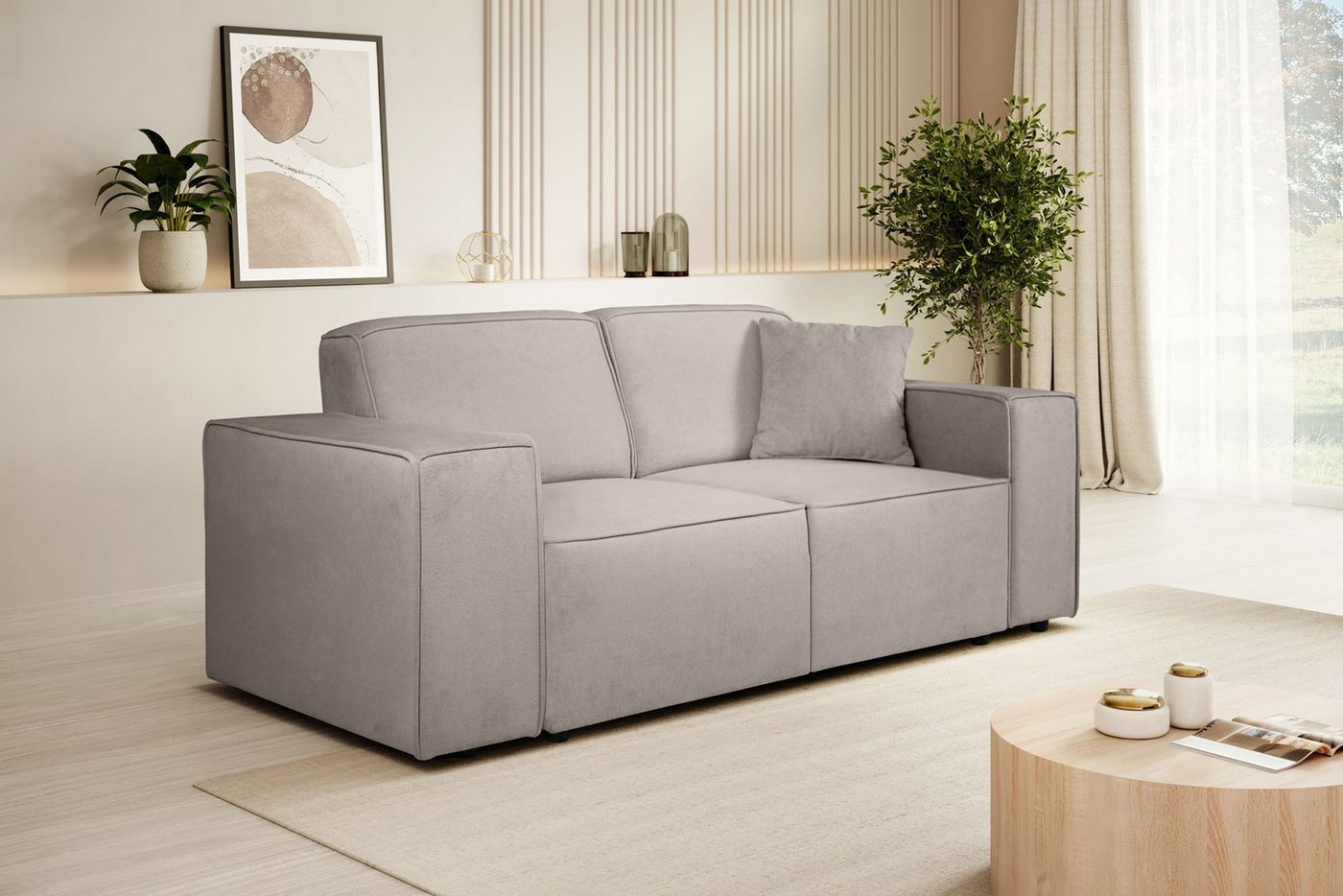 Beautysofa Sofa PEDRO II, 2-Sitzer, ohne Schlaffunktion, viele Farbvarianten (VELO-Stoff) von Beautysofa